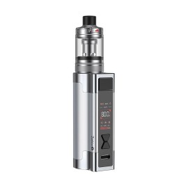 Aspire Zelos 3 80W Mod Kit Pod Mod gümüş renkli, dijital ekranlı elektronik sigara.