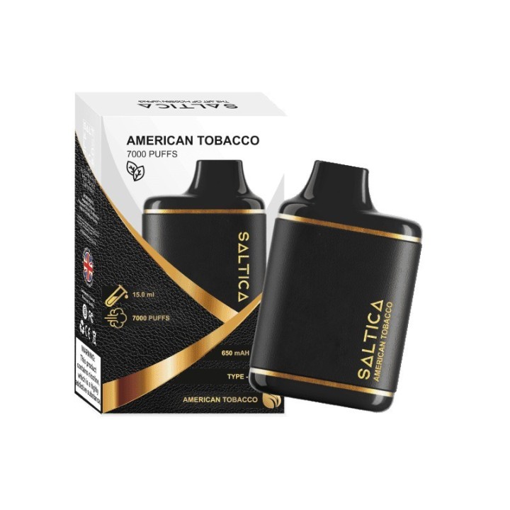 Saltica Leather 7000 American Tobacco kullan at elektronik sigara siyah.