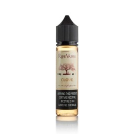 Ripe Vapes Clove E Likit 60ml, 3mg nikotinli, şeffaf şişe.