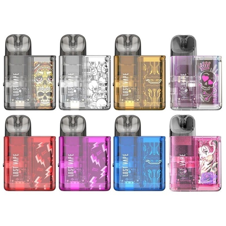 Lost Vape Ursa Baby Pod Mod çeşitleri, renkli ve desenli gövde seçenekleri.