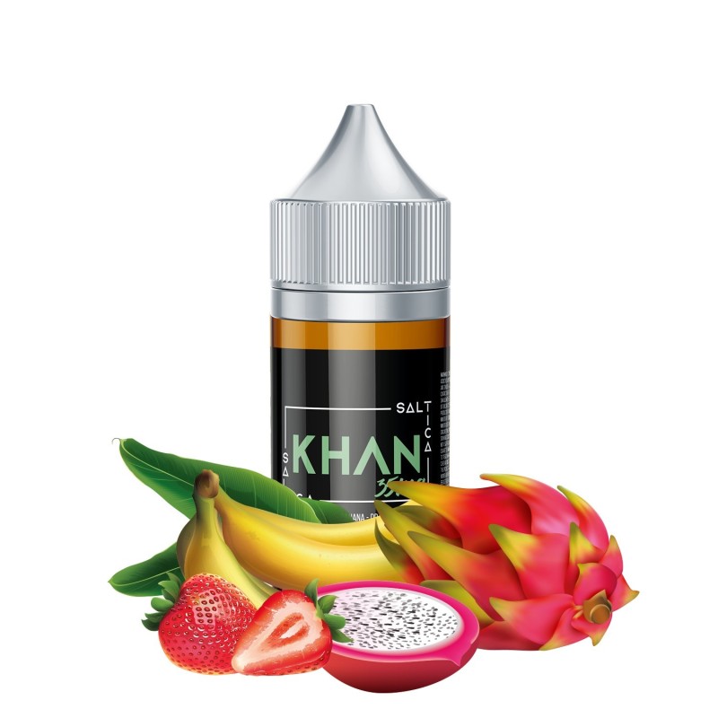 Saltica Khan (Ejder Meyvesi, Çilek ve Muz) Salt Likit Saltica Khan (Ejder Meyvesi, Çilek ve Muz) Salt Likit