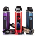 Uwell Crown D Pod Mod çeşitleri: Kırmızı, mor ve mavi renkli elektronik sigara.