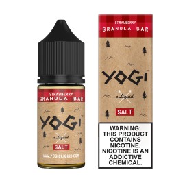 Yogi Strawberry Granola Bar Salt Likit e-liquid şişesi ve kutusu