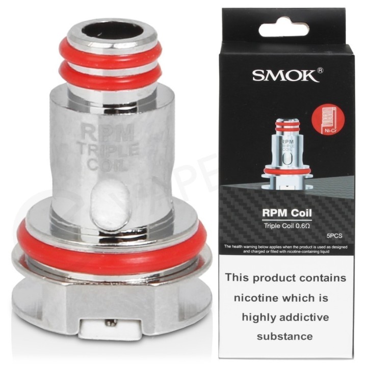 Smok RPM Triple Coil 0.6Ω Coil Yedek Parça Metal Kırmızı O-ringli