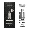 Smok Nord DC 0.6Ω Regular Coil yedek parça, metal görünümlü.