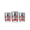 Smok TFV12 V12 Prince T10 Coil yedek parça, metalik gri ve kırmızı detaylı.