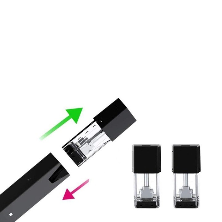 Smok Fit Kartuş siyah yedek podları, takma/çıkarma gösterimi.