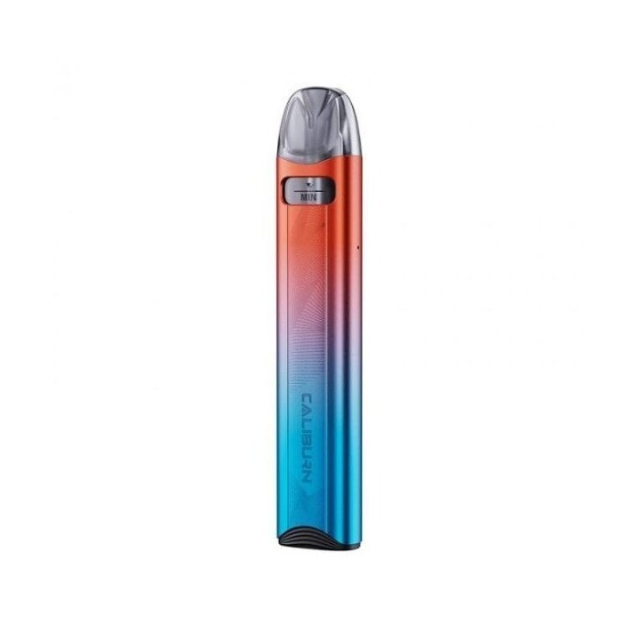 Uwell Caliburn A3S Pod Mod turuncu-mavi geçişli renkli elektronik sigara.