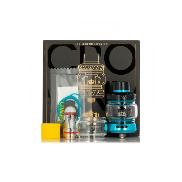 Uwell Crown V Kartuş seti, mavi ve yedek cam, bobin içerir.