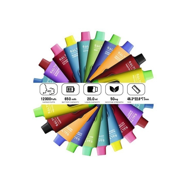 Saltica Digital 12000 Kullan At çeşitleri renkli çoklu paket vape