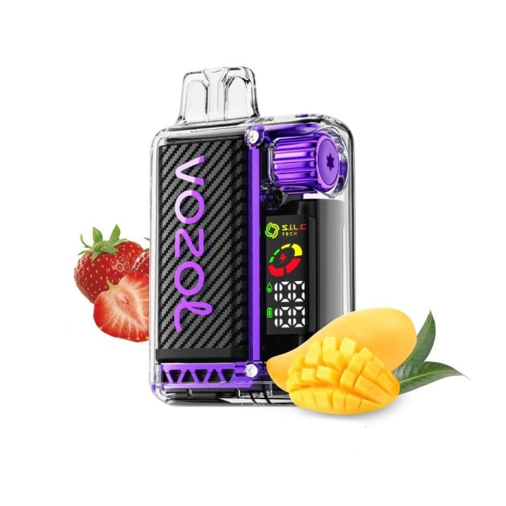 Vozol Vista 20000 Kullan At, Çilek Mango, mor detaylı elektronik sigara.