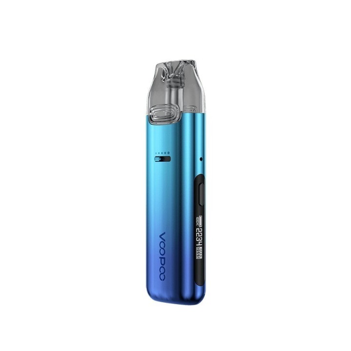 Voopoo VMate Pro Pod Mod mavi, dijital ekranlı, kompakt elektronik sigara.