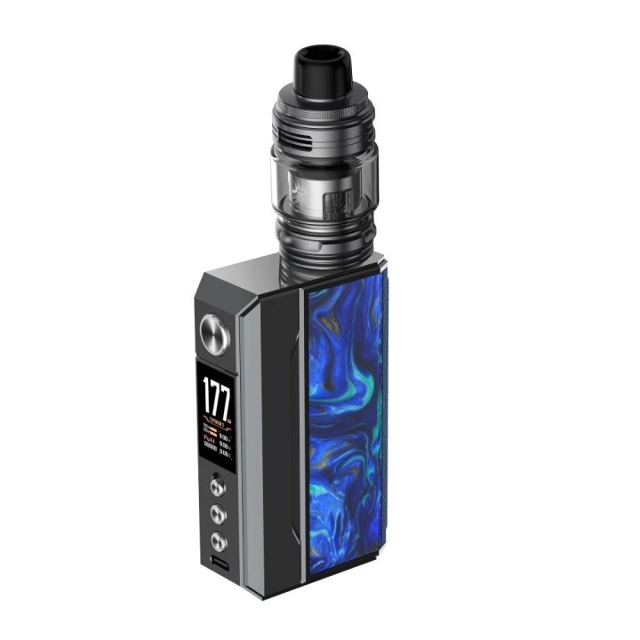 Voopoo Drag 4 Pod Mod, mavi reçine yan panel, elektronik sigara.