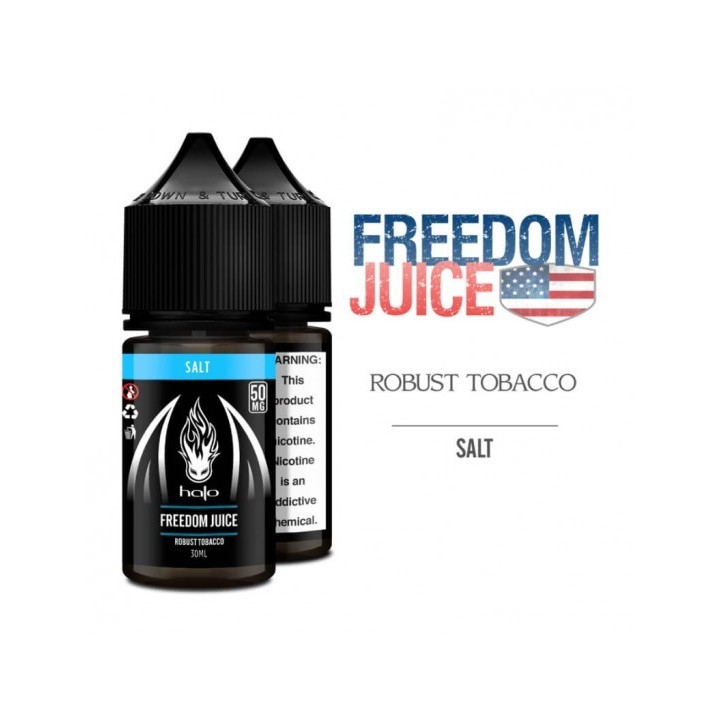 Halo Freedom Juice Salt Likit, Robust Tobacco, 50MG Salt Nic, Siyah Şişe