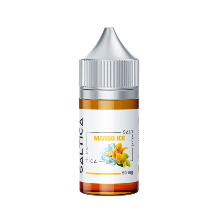 Saltica Mango Ice Salt Likit 50 mg, soğuk mango aromalı elektronik sigara likiti.