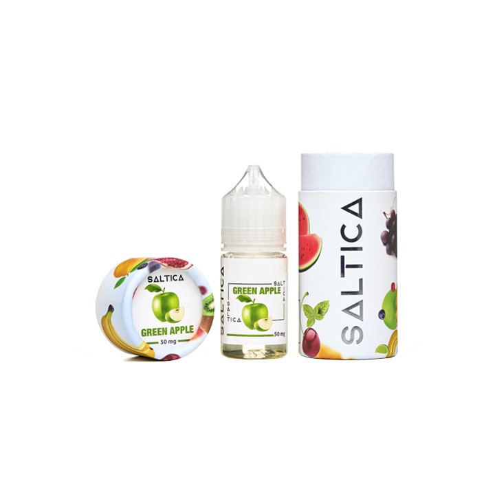 Saltica Green Apple Salt Likit 50mg şişe ve kutu seti görseli