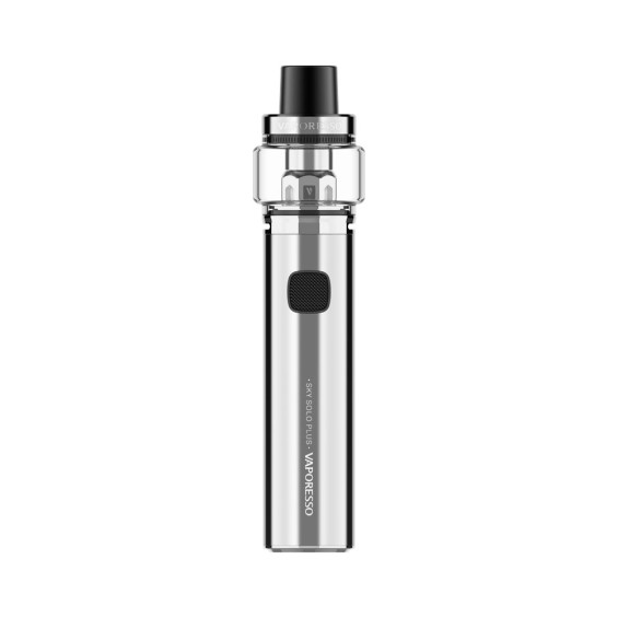 Vaporesso Sky Solo Plus Pod Mod gümüş renkli, kalem tipi elektronik sigara.