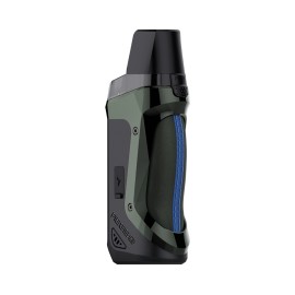 GeekVape Aegis Boost LE Pod Mod haki yeşili, mavi dikişli, dayanıklı elektronik sigara.
