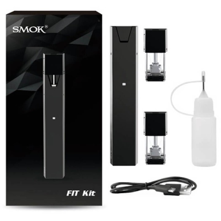 Smok Fit Pod Mod Siyah, Pod Kartuşları ve USB Şarj Kablosu Seti