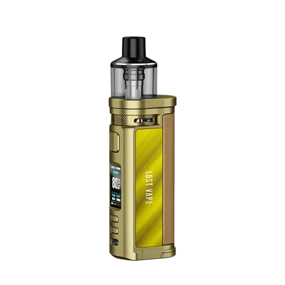 Lost Vape Centaurus Q80 Pod Mod altın renkli, şık elektronik sigara cihazı.