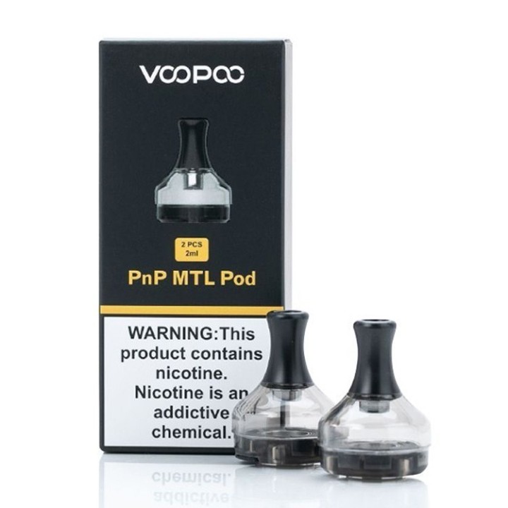 Voopoo PnP MTL Kartuş 2ml, Şeffaf Siyah Yedek Pod (2 Adet)
