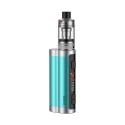 Aspire Zelos X Pod Mod turkuaz, gümüş renkli, dijital ekranlı elektronik sigara.