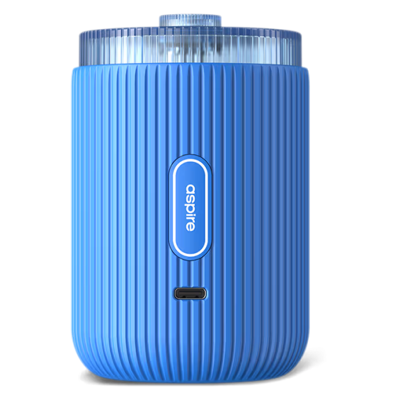 Aspire Proteus Neo E Hookah Mavi, dikey çizgili gövde.