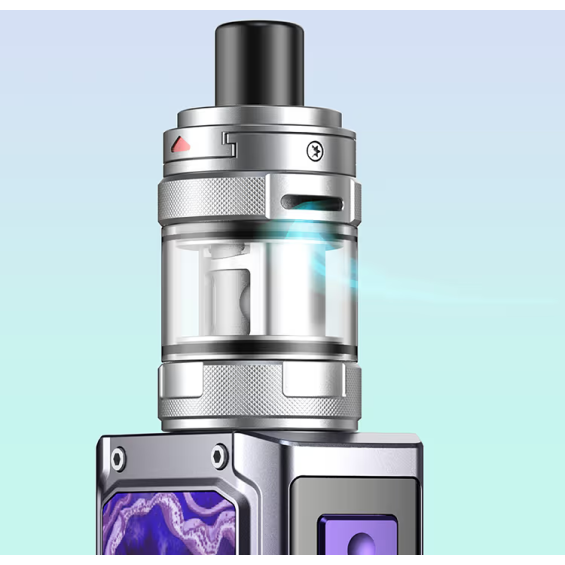 Aspire Rover Plus Pod Mod gümüş renkli, ayarlanabilir hava akışlı tank detayı.