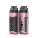 Aspire Veynom Air Pod Mod pembe renkli, karbon desenli, dijital ekranlı.