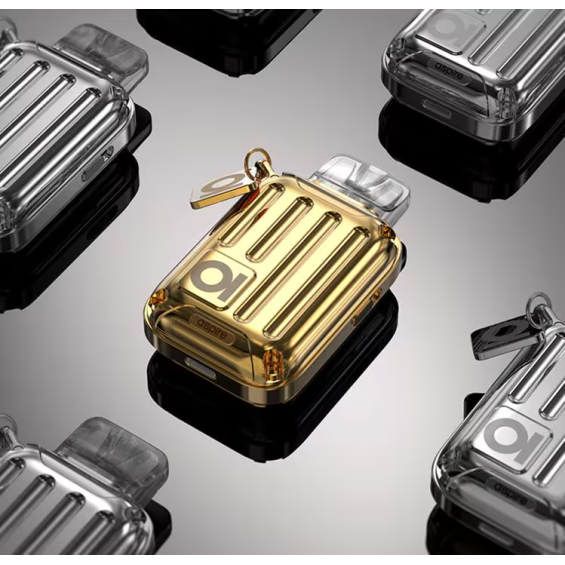 Aspire RiiL X Pod Mod altın rengi, parlak metalik gövdeli şık tasarım.