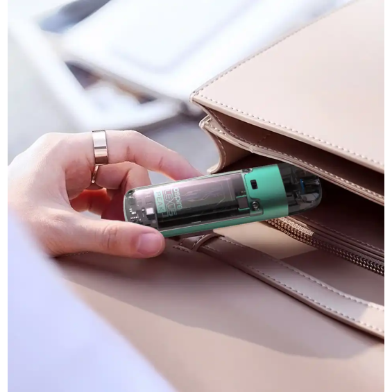 Aspire Flexus Peak elektronik sigara, şeffaf gövdeli, yeşil detaylı pod mod.