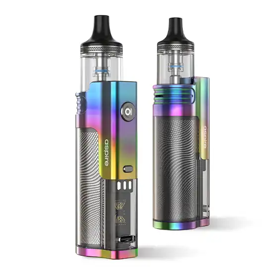 Aspire Flexus AIO Pod Mod gökkuşağı renkli, şık elektronik sigara cihazı.