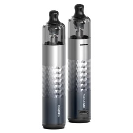 Aspire Flexus Stik Pod Mod, gümüş ve lacivert renkli, elmas desenli vape.