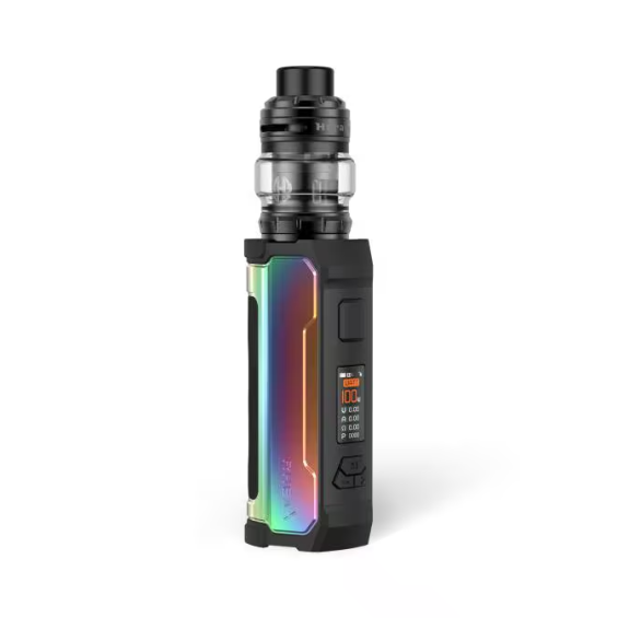 Aspire Rhea X Pod Mod Rainbow Siyah, dijital ekranlı elektronik sigara