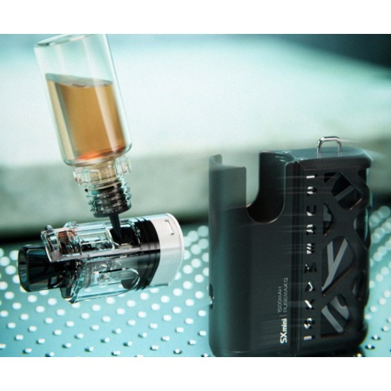 SXmini PureMax Q Pod Mod siyah dolum anı, 1500mAh elektronik sigara seti.