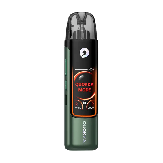 Hayati Quokka Pro Pod Mod yeşil, dijital ekranlı elektronik sigara cihazı.