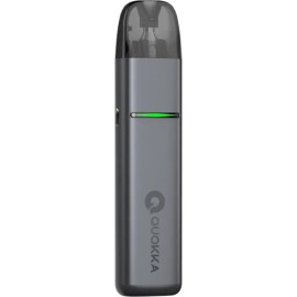 Hayati Quokka Elite Pod Mod gri renk, yeşil ışıklı, şık elektronik sigara.