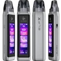 Gümüş Elf Bar ELFX Ultra Pod Mod, 45W ekranlı, yeniden doldurulabilir vape.