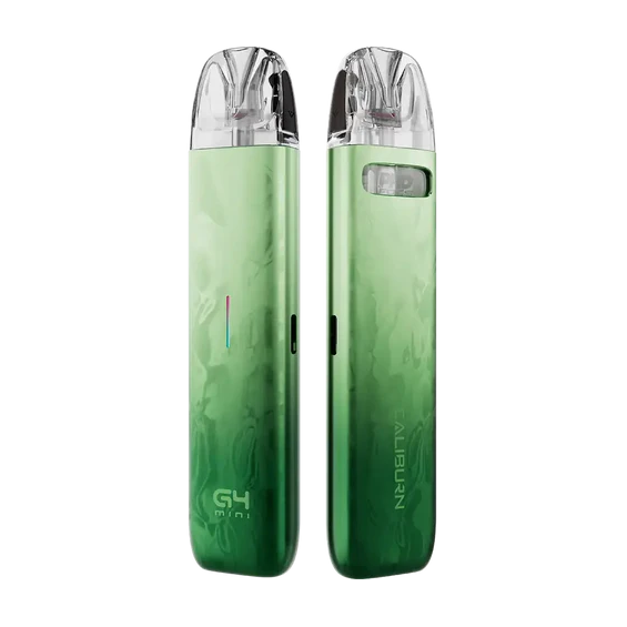 Uwell Caliburn G4 Mini Pod Mod yeşil renkli, kompakt elektronik sigara cihazı.