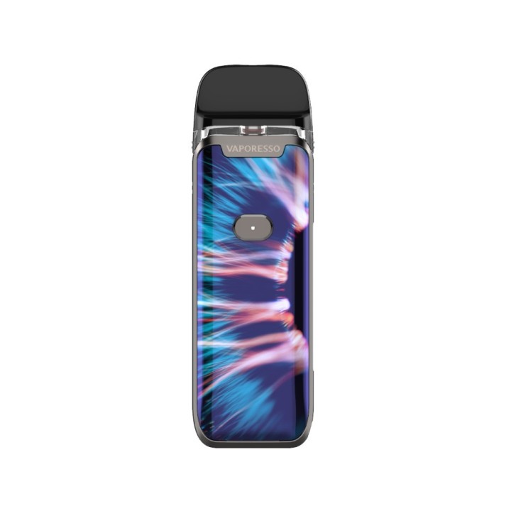 Vaporesso Luxe PM40 Pod Mod mavi desenli, kompakt elektronik sigara cihazı.