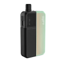 Aspire Flexus Blok Pod Mod, siyah ve yeşilimsi panelli kompakt elektronik sigara.