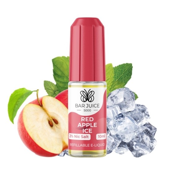 Bar Juice Red Apple Ice Salt Likit 10ml, kırmızı elma ve buzlu aroma.