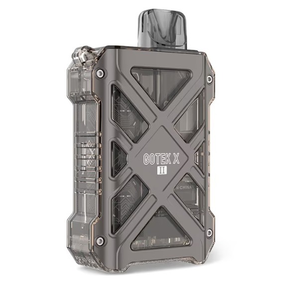 Aspire Gotek X II Pod Mod Şeffaf Gri, şık ve teknolojik tasarım.