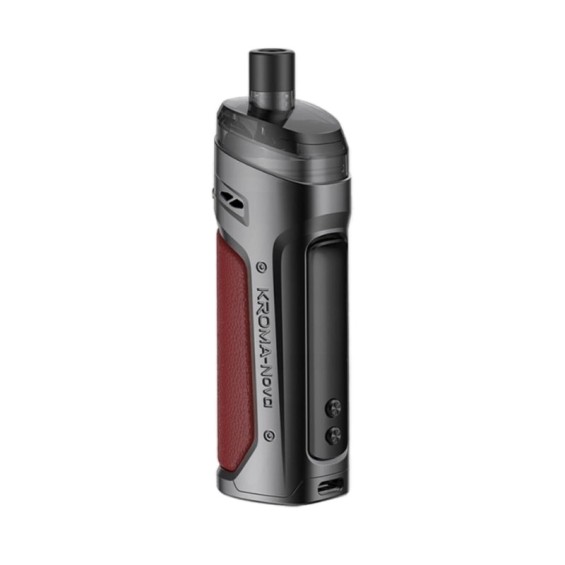Innokin Kroma Nova Pod Mod gri-kırmızı deri kaplama, kompakt elektronik sigara.
