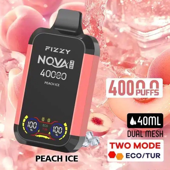 Fizzy Nova Plus 40000 Puff Peach Ice tek kullanımlık elektronik sigara.