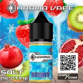 Dharma Story Salt Likit, Çilek Kivi Nar Aromalı, Buzlu Efektli Likit Şişesi