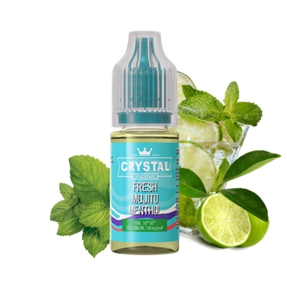 Crystal Fresh Mojito Menthol Salt Likit 10ml, nane ve lime aromalı.