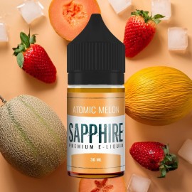 Sapphire Atomic Melon E Likit, çilek ve buzlu kavun aromalı premium e-sıvı.
