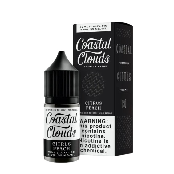 Coastal Clouds Citrus Peach Salt Likit 30ml Premium Vaporda Siyah Kutu