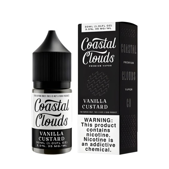Coastal Clouds Vanilla Custard Salt Likit 30ML Siyah Beyaz Ambalaj